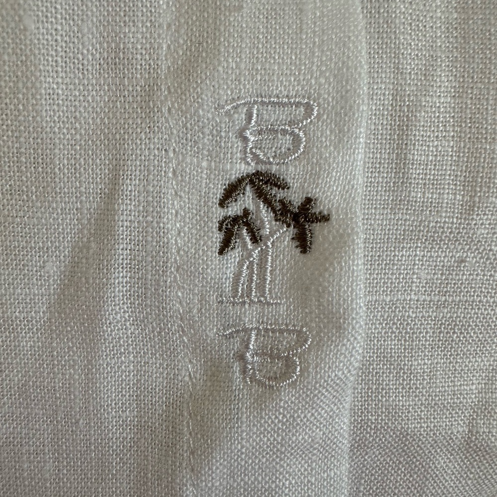 Bohio Men’s White Linen Fancy Guayabera Style Short Slv Shirt Embroidered Large - Picture 3 of 10